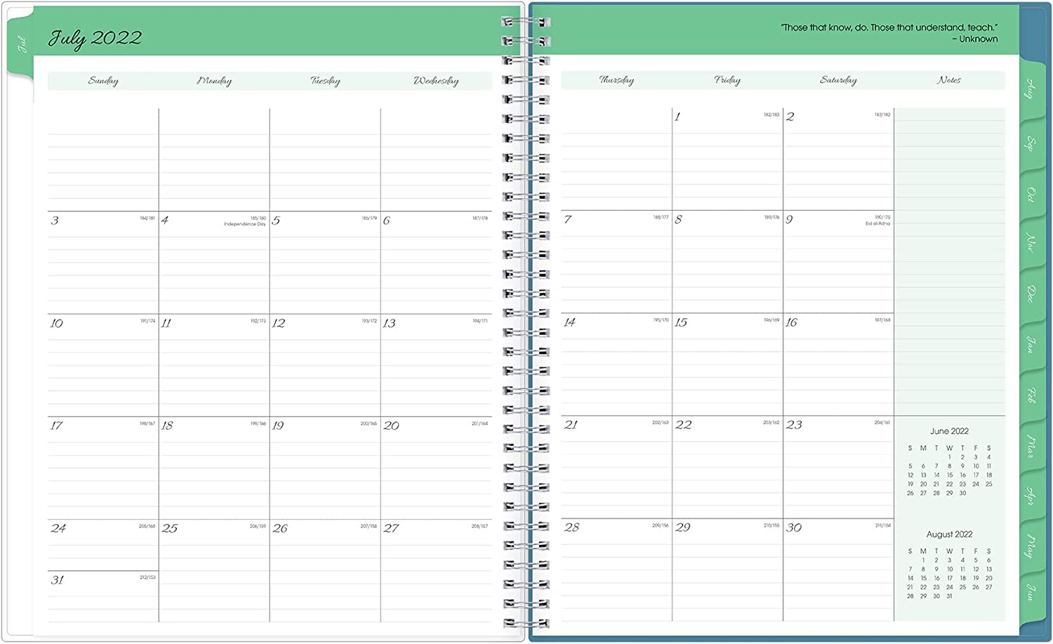 Blue Sky 2022-2023 Academic Year Teacher Weekly & Monthly Lesson Planner, 8.5" x 11", Flexible Cover, Wirebound, Ditsy Dapple Light (132002-A23) - Image 3